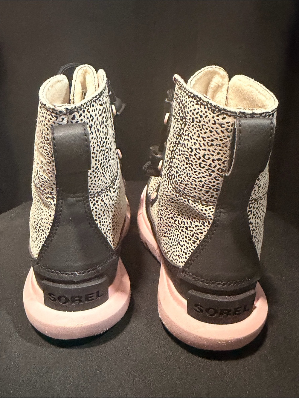 SOREL Kids Printed Black & Pink Lace-Up Explorer Snow Boot - Picture 3 of 8